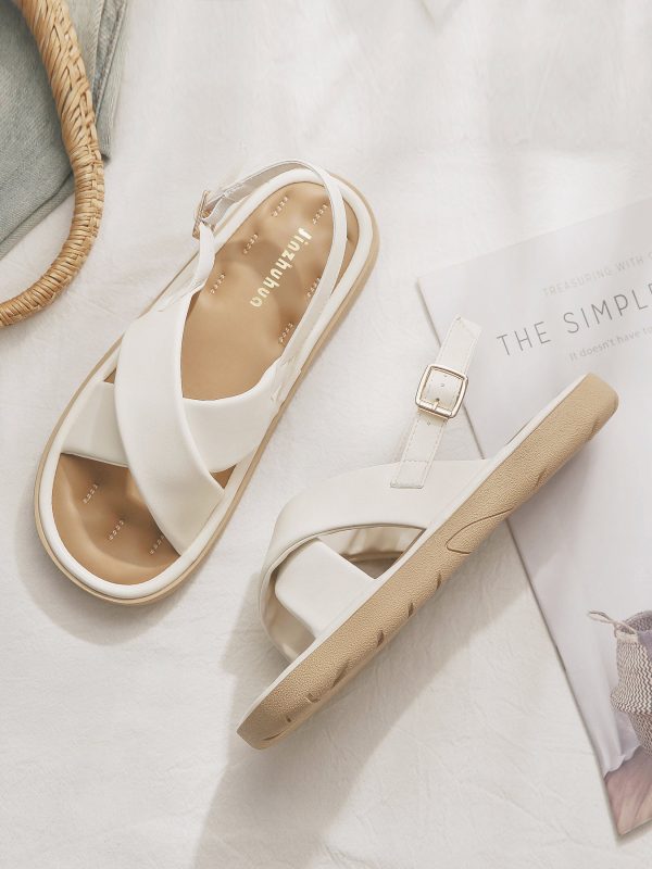 Fairy Flat Sheepskin Sandals - Versatile Non-Fatiguing Summer Footwear for Skirts - French Style Women's Outdoor Fashion 2024