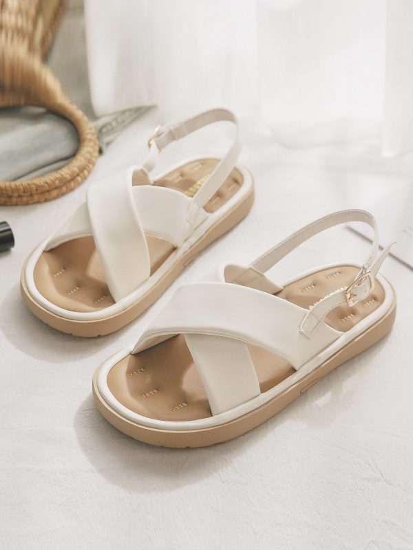 Fairy Flat Sheepskin Sandals - Versatile Non-Fatiguing Summer Footwear for Skirts - French Style Women's Outdoor Fashion 2024