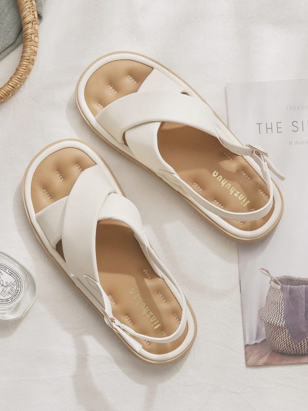 Fairy Flat Sheepskin Sandals - Versatile Non-Fatiguing Summer Footwear for Skirts - French Style Women's Outdoor Fashion 2024