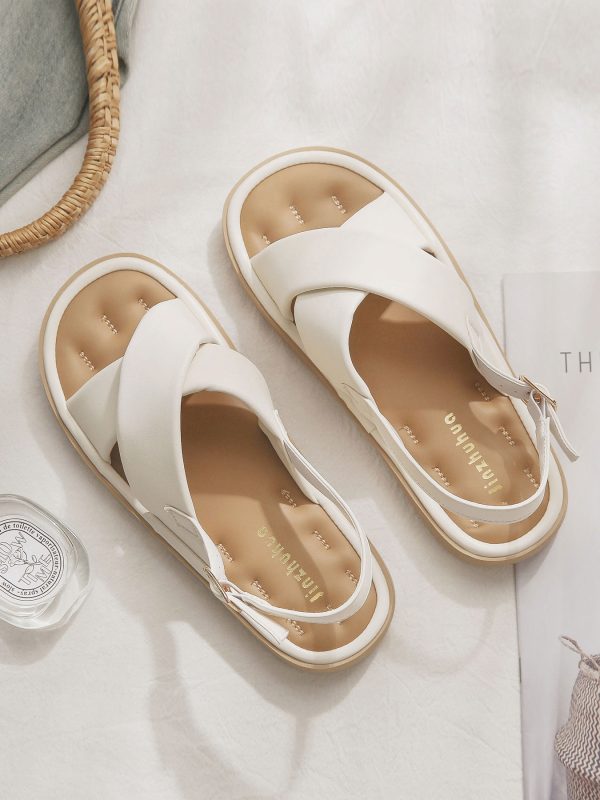 Fairy Flat Sheepskin Sandals - Versatile Non-Fatiguing Summer Footwear for Skirts - French Style Women's Outdoor Fashion 2024