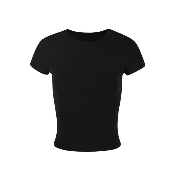 Fitted White Short Sleeve T-Shirt for Women, Slim Fit, Stretchy Cotton, Chest Cutout, American Spicy Girl Style, Casual Chic Top