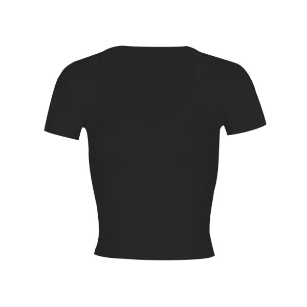 Fitted White T-Shirt for Women, Elastic Black Short Sleeves, Big Chest Accent, Stylish Casual Top, Y2K Fashion