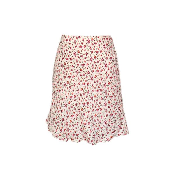 Flattering Yellow Floral A-Line Half-Length Skirt - High-Waisted Short Dress for Women, Sweet French Style, Perfect for Spring