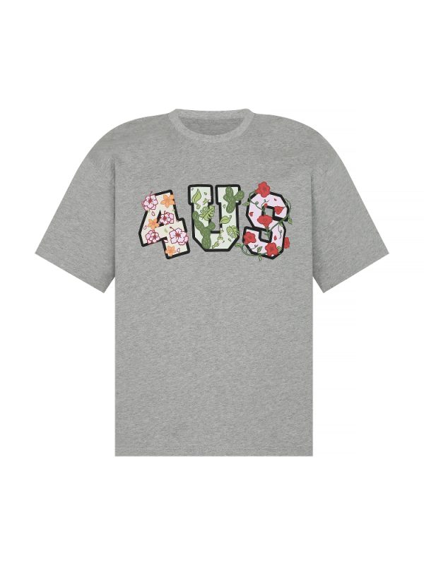Floral Cactus Morning Glory Embroidered Short Sleeve Loose Unisex T-Shirt - Spring Summer 90s Vintage Style