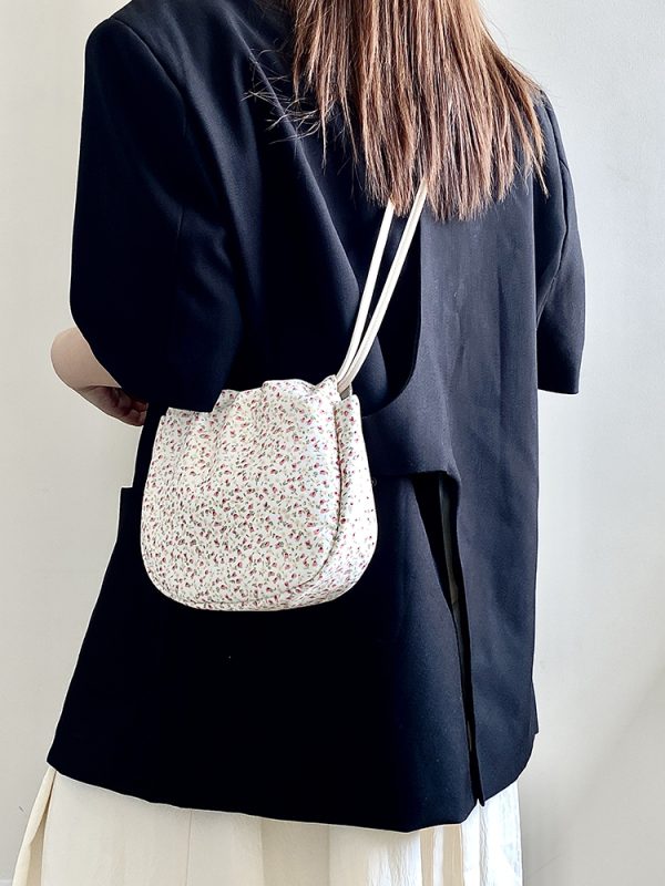 Floral Canvas Crossbody Bag for Women - Spring/Summer Minimalist Design, Versatile Small Handbag, 2025 Trendy Style