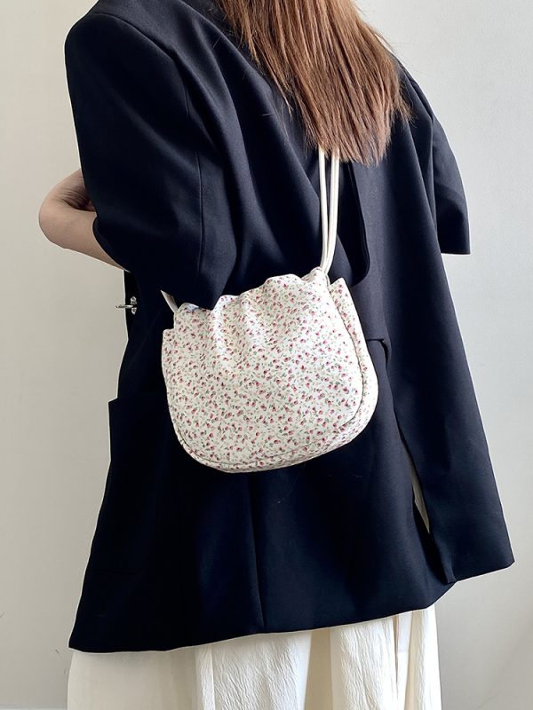 Floral Canvas Crossbody Bag for Women - Spring/Summer Minimalist Design, Versatile Small Handbag, 2025 Trendy Style