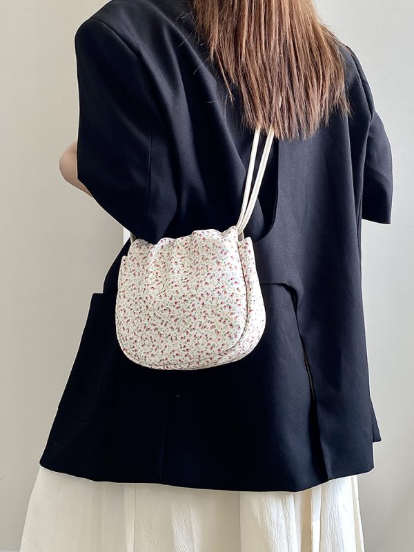 Floral Canvas Crossbody Bag for Women - Spring/Summer Minimalist Design, Versatile Small Handbag, 2025 Trendy Style