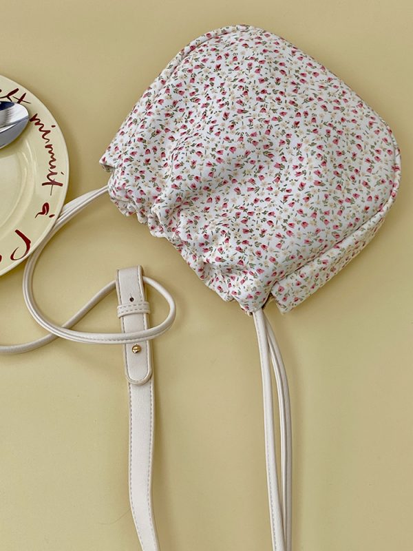 Floral Canvas Crossbody Bag for Women - Spring/Summer Minimalist Design, Versatile Small Handbag, 2025 Trendy Style