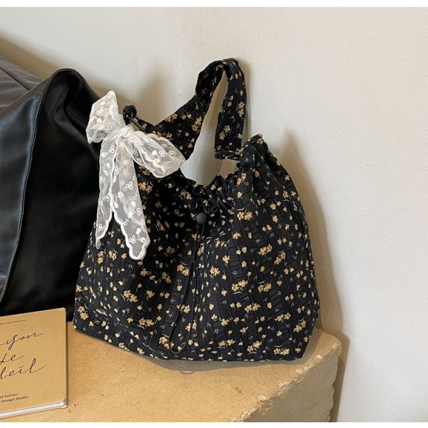 Floral Canvas Tote Bag for Women - Large Capacity Shoulder Bag, Versatile Crossbody for Summer and Everyday Use