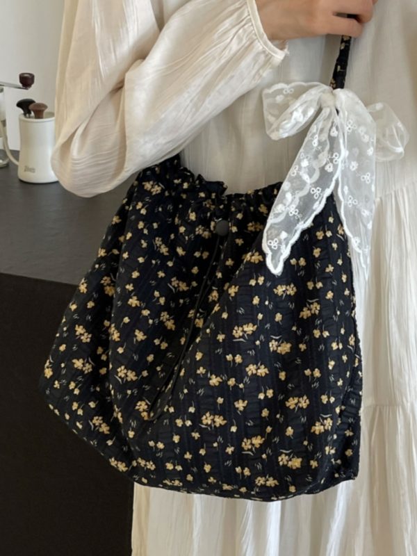 Floral Canvas Tote Bag for Women - Large Capacity Shoulder Bag, Versatile Crossbody for Summer and Everyday Use