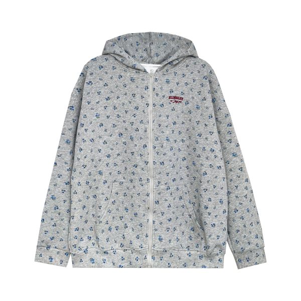 Floral Embroidered Hoodie Cardigan for Men and Women - Casual American Style Top for Spring & Autumn Fashion