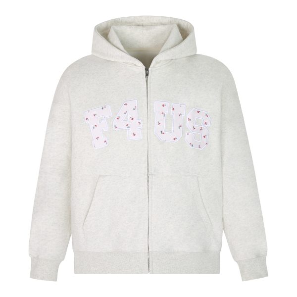 Floral Embroidery Zipper Hoodie Jacket for Couples - Loose Fit Autumn and Winter National Trend Outerwear