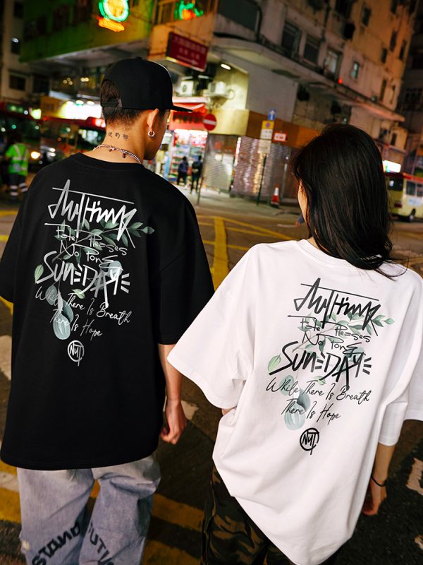 Floral Graphic Short Sleeve T-Shirt, Unisex, 280g Heavyweight, 2025 New Arrival, Y2K Style, Trendy Streetwear Fashion