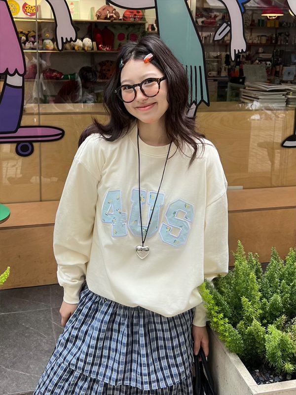 Floral Patchwork Embroidery Long Sleeve T-Shirt for Couples, National Trend, Loose Fit, Spring and Autumn Style