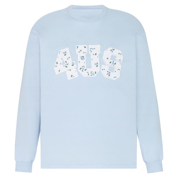 Floral Patchwork Embroidery Long Sleeve T-Shirt for Couples, National Trend, Loose Fit, Spring and Autumn Style