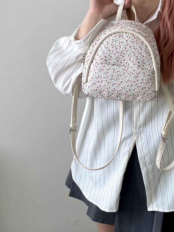 Floral Small Backpack for Women - Lightweight Spring/Summer Design, Perfect for Girls and Students, Trendy Niche Style