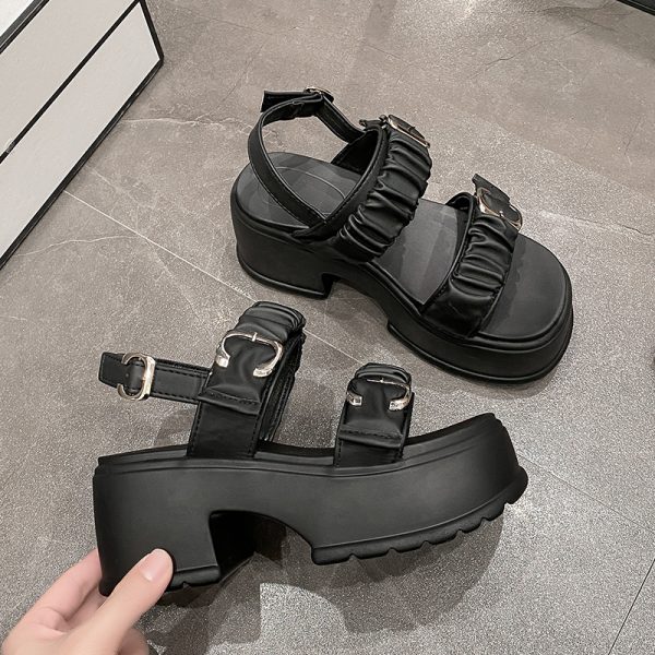 French-Style High-Soled Roman Sandals for Women - Summer Fairy Fashion Beach Shoes, Perfect with Skirts, 2025 Collection
