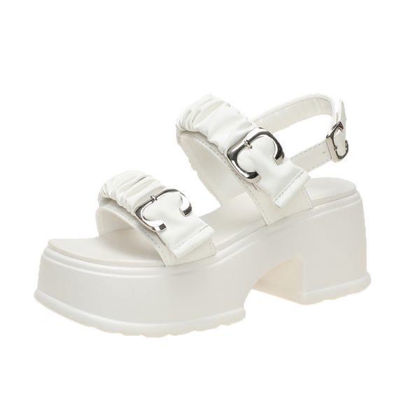 French-Style High-Soled Roman Sandals for Women - Summer Fairy Fashion Beach Shoes, Perfect with Skirts, 2025 Collection