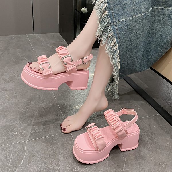 French-Style High-Soled Roman Sandals for Women - Summer Fairy Fashion Beach Shoes, Perfect with Skirts, 2025 Collection