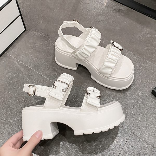 French-Style High-Soled Roman Sandals for Women - Summer Fairy Fashion Beach Shoes, Perfect with Skirts, 2025 Collection