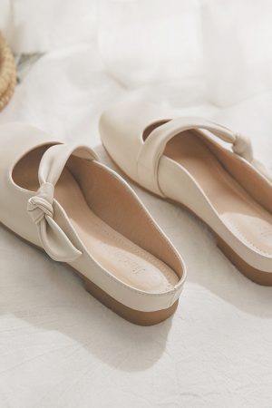 French Style Sheepskin Slip-On Open-Toe Half Slippers for Women â€“ Summer Outdoor Footwear, Trendy 2025 Design