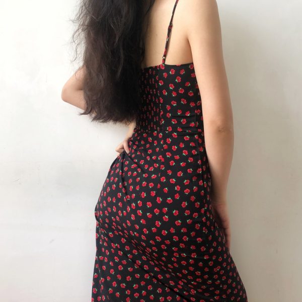 French Vintage Floral Slip Dress - Sexy Slim Fit Long Skirt for Beach & Casual Wear - Y2K Style