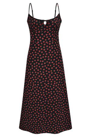 French Vintage Floral Slip Dress - Sexy Slim Fit Long Skirt for Beach & Casual Wear - Y2K Style
