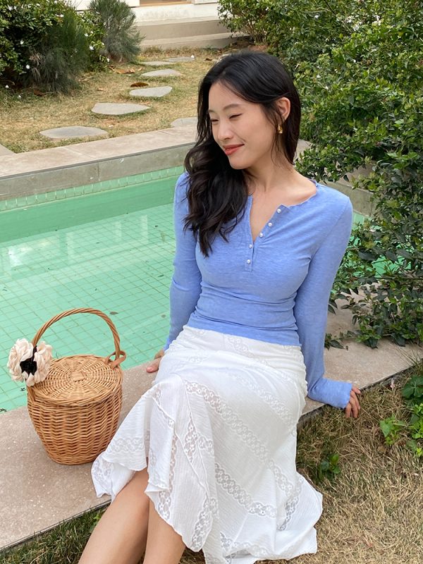 French Vintage Lace Mermaid Skirt with Irregular Hem - White Long Skirt for Boho and Y2K Style
