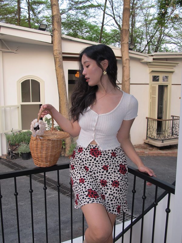 French Vintage Leopard Print A-Line Skirt - Sexy Slim Fit Short Skirt for 90s Y2K Style Fashion