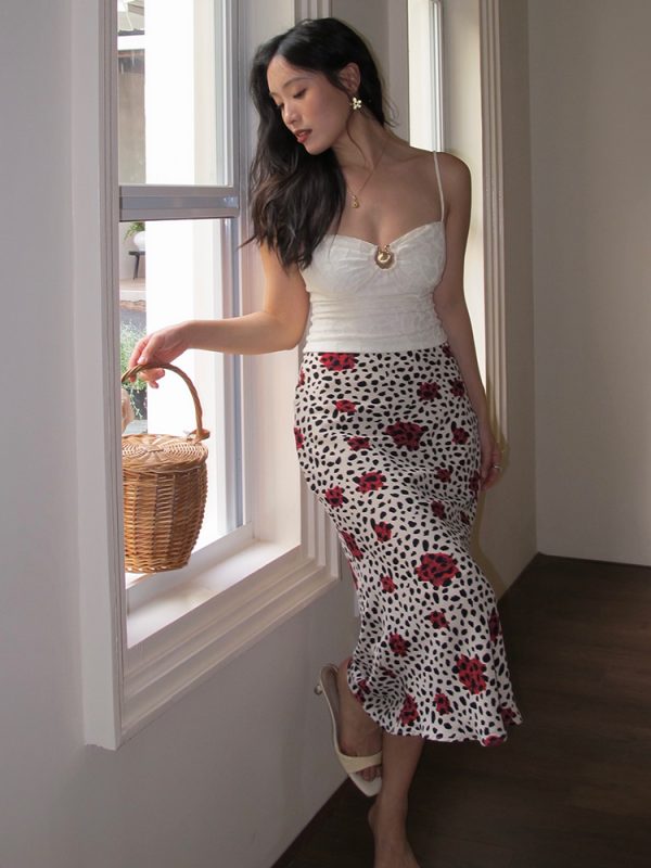 French Vintage Leopard Print A-Line Skirt - Sexy Slim Fit Short Skirt for 90s Y2K Style Fashion
