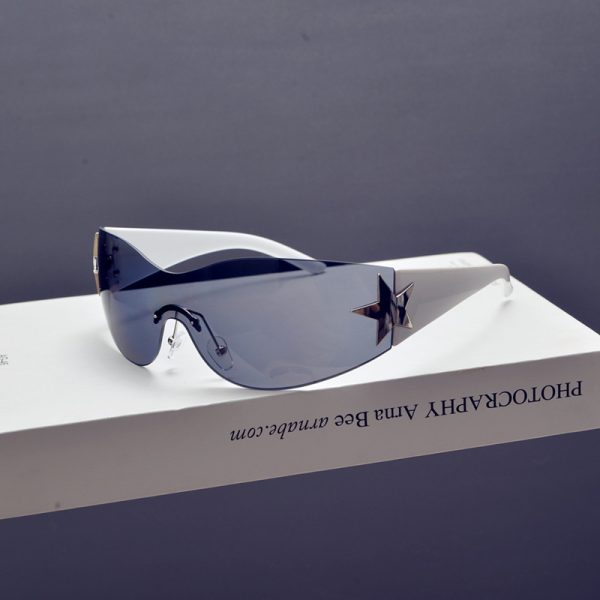 Futuristic Frameless One-Piece Wind Sunglasses for Men and Women, Trendy for Cycling, Hip-Hop, and Partying