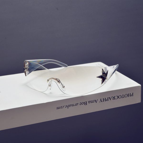 Futuristic Frameless One-Piece Wind Sunglasses for Men and Women, Trendy for Cycling, Hip-Hop, and Partying