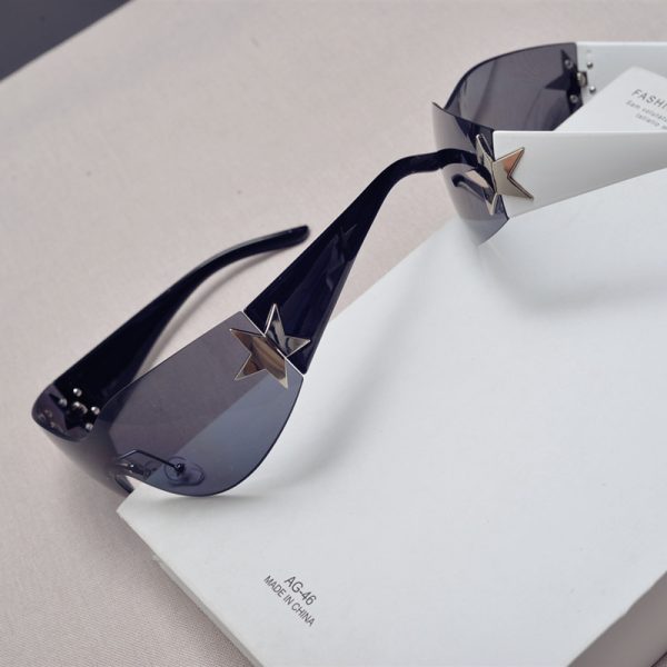 Futuristic Frameless One-Piece Wind Sunglasses for Men and Women, Trendy for Cycling, Hip-Hop, and Partying