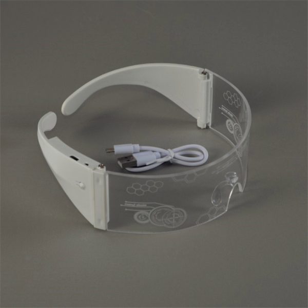 Futuristic LED Glowing Sunglasses - Rechargeable Cyberpunk Party Glasses for Trendy Bar Style