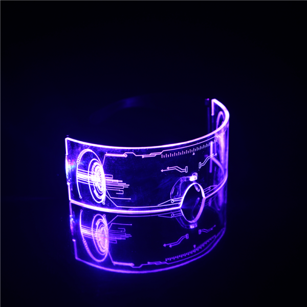 Futuristic LED Glowing Sunglasses - Rechargeable Cyberpunk Party Glasses for Trendy Bar Style