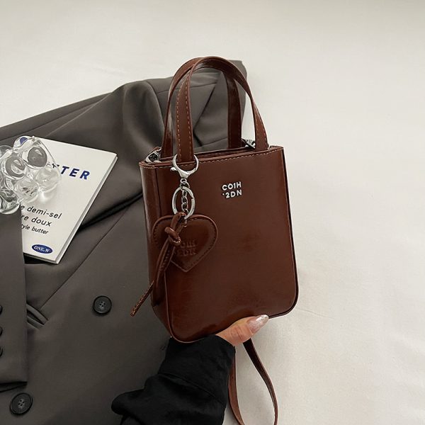 Glossy Phone Bag for Women - Hand-held Minimalist Shoulder Bag, Trendy Summer 2025 Casual Style, Versatile Women's Accessories