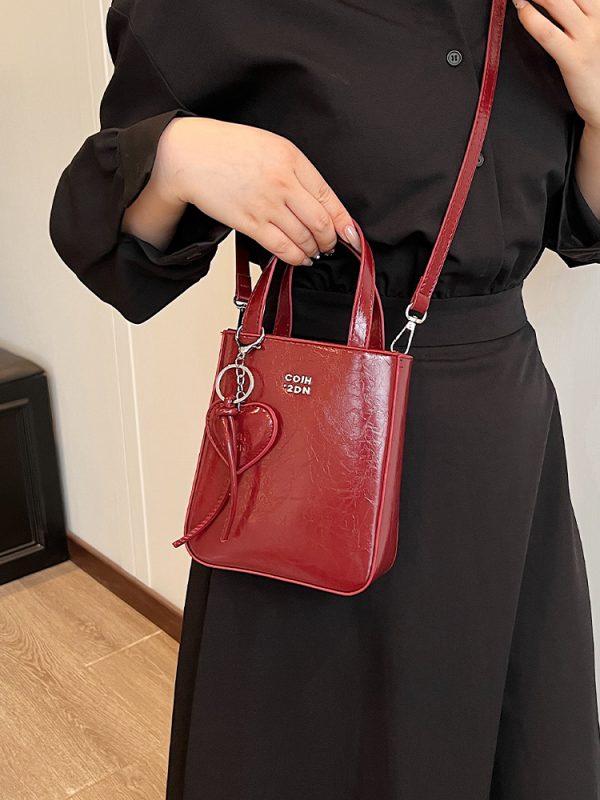 Glossy Phone Bag for Women - Hand-held Minimalist Shoulder Bag, Trendy Summer 2025 Casual Style, Versatile Women's Accessories