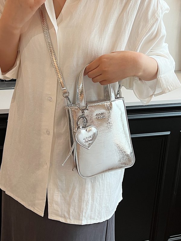 Glossy Phone Bag for Women - Hand-held Minimalist Shoulder Bag, Trendy Summer 2025 Casual Style, Versatile Women's Accessories