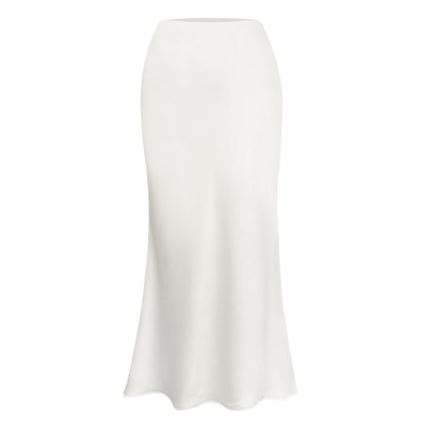Glossy Satin Midi Skirt - French-Style High-Waisted Bodycon Mermaid Skirt for Elegant Y2K Fashion