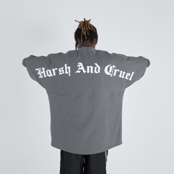 Gothic Large Back Print Logo Loose Fit Pure Cotton Short Sleeve T-Shirt - Y2K Streetwear Style