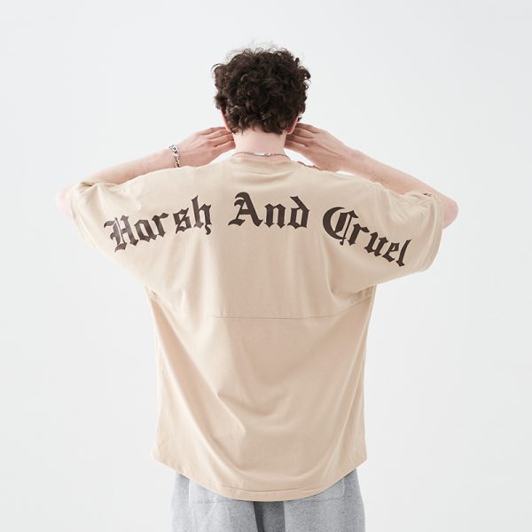 Gothic Large Back Print Logo Loose Fit Pure Cotton Short Sleeve T-Shirt - Y2K Streetwear Style