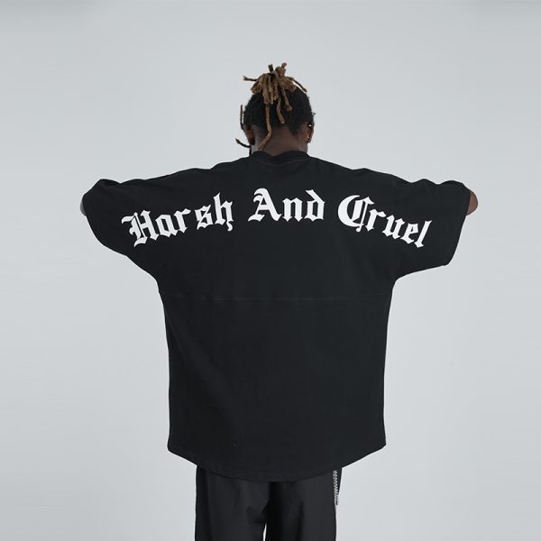 Gothic Large Back Print Logo Loose Fit Pure Cotton Short Sleeve T-Shirt - Y2K Streetwear Style