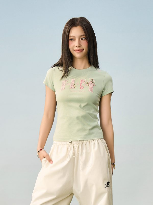 Guava Series Couple Embroidered Patch T-shirt - Casual 90s Style Unisex Tee, Trendy Streetwear for Couples