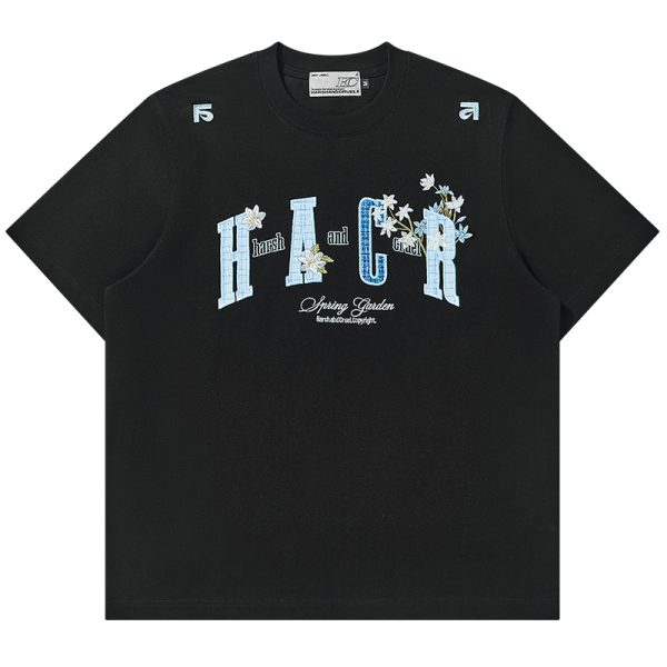 Guava Series Couple Embroidered Patch T-shirt - Casual 90s Style Unisex Tee, Trendy Streetwear for Couples