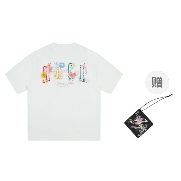 Hand-Painted 3D Yarn Flower Soft Loose Short Sleeve T-shirt for Kids - Summer Fun Fashion, Cute and Colorful Style