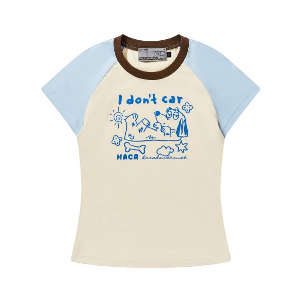Hand-Painted Cute Dog Couple Loose Raglan Short Sleeve T-Shirt for Men and Women - Y2K Aesthetic Fashion Tee
