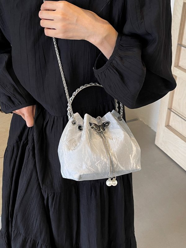 Handheld Drawstring Bucket Bag for Women - Summer 2025 Korean Style INS Minimalist Versatile Shoulder Bag