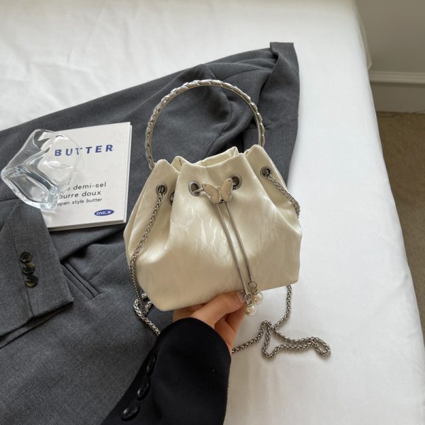Handheld Drawstring Bucket Bag for Women - Summer 2025 Korean Style INS Minimalist Versatile Shoulder Bag