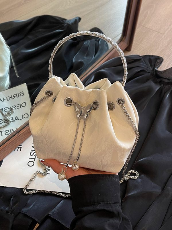 Handheld Drawstring Bucket Bag for Women - Summer 2025 Korean Style INS Minimalist Versatile Shoulder Bag
