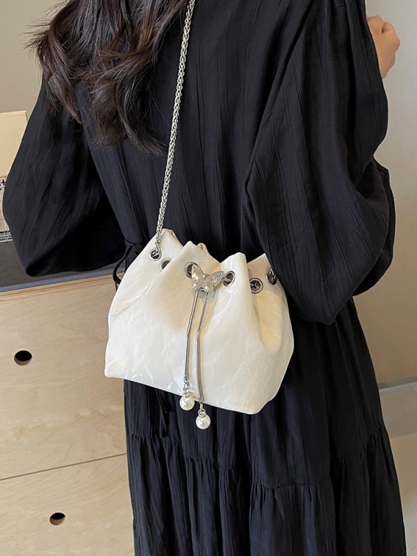 Handheld Drawstring Bucket Bag for Women - Summer 2025 Korean Style INS Minimalist Versatile Shoulder Bag